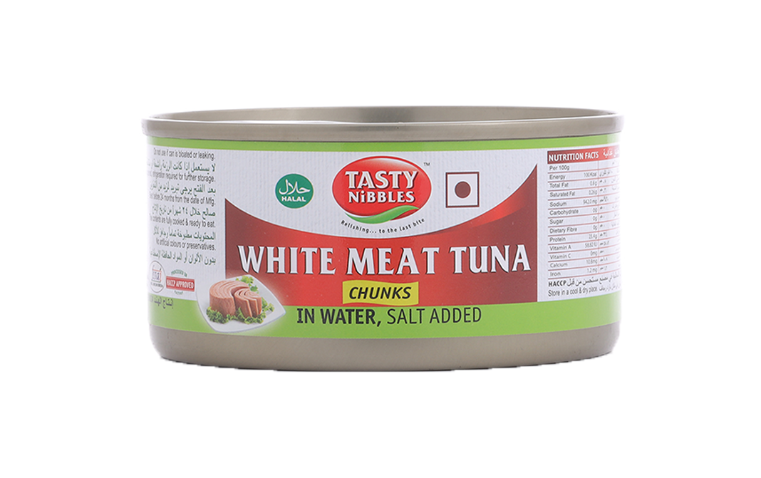 Tasty Nibbles White Meat Tuna Chunks In Water, Salt Added   Tin  185 grams